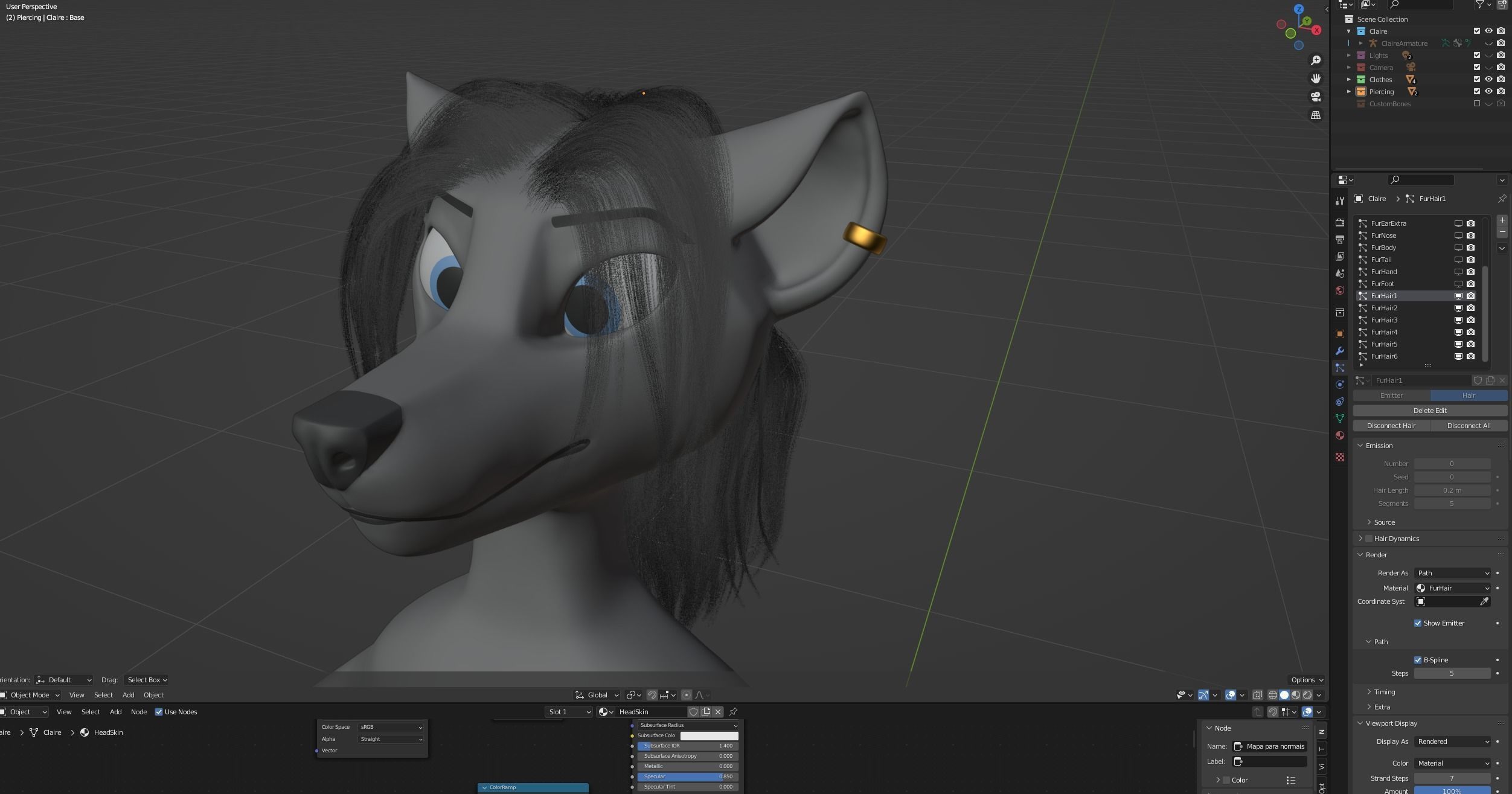 Claire Anthro Wolf 3D model_106