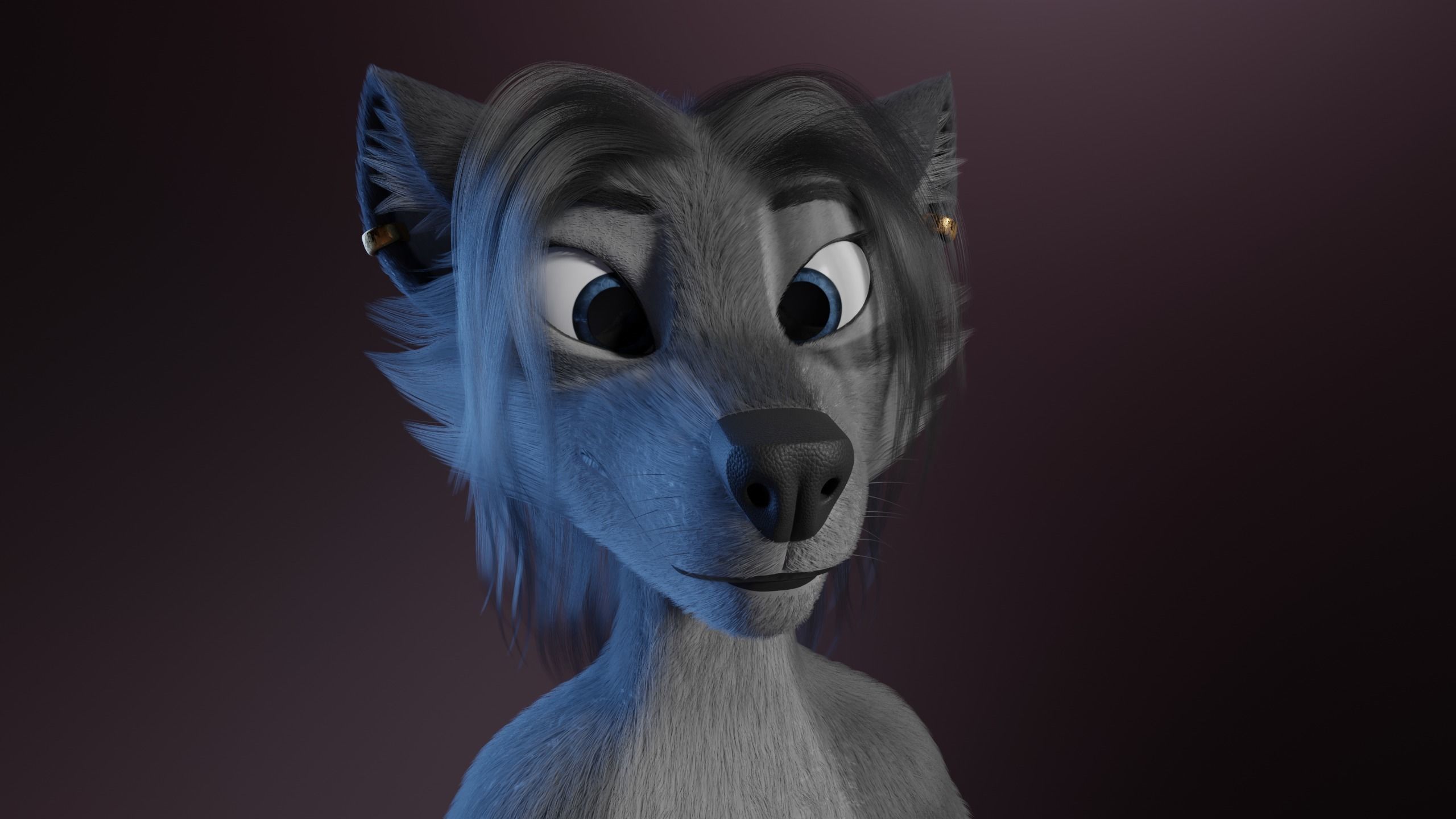 Claire Anthro Wolf 3D model_32