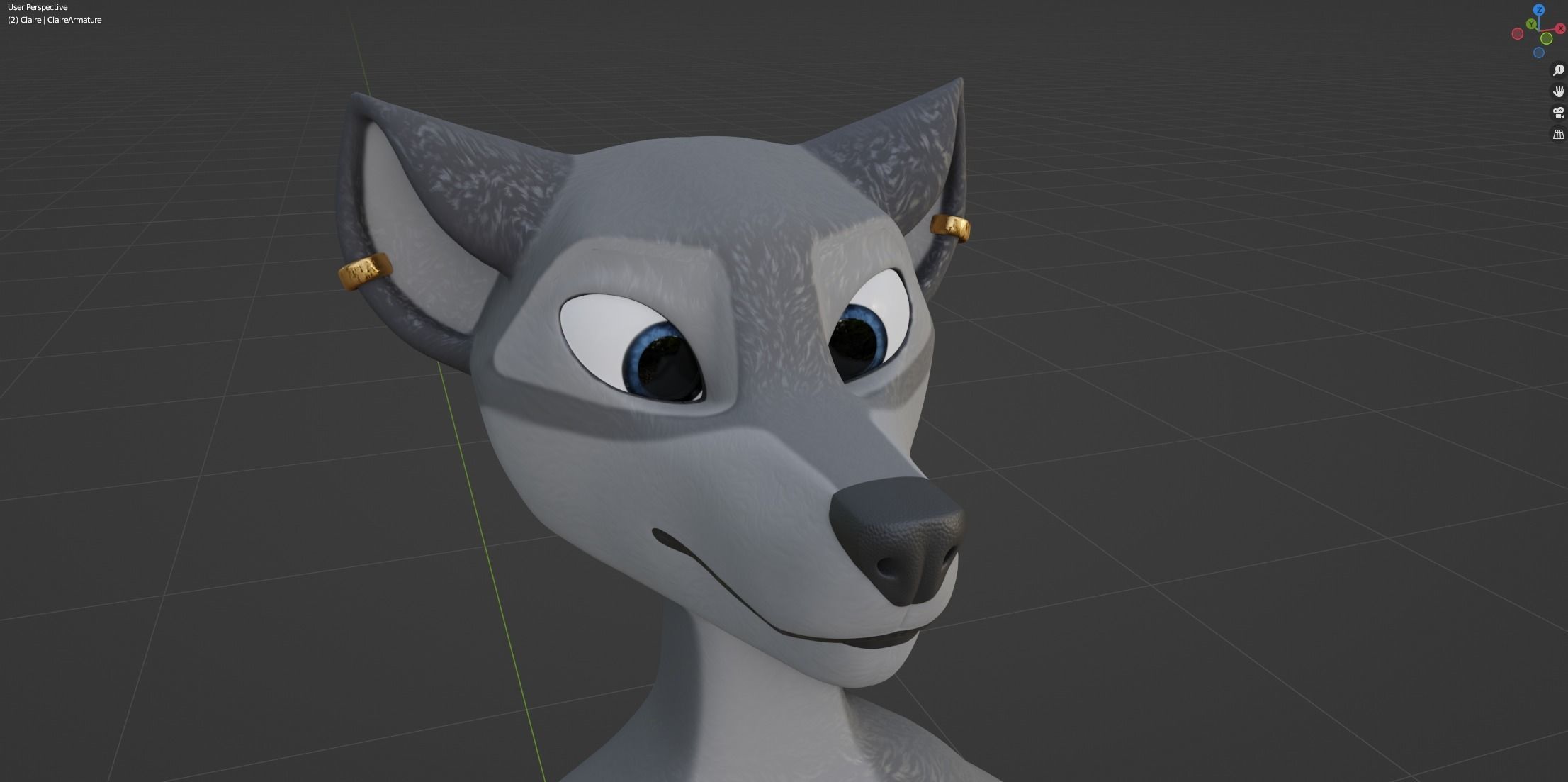 Claire Anthro Wolf 3D model_49