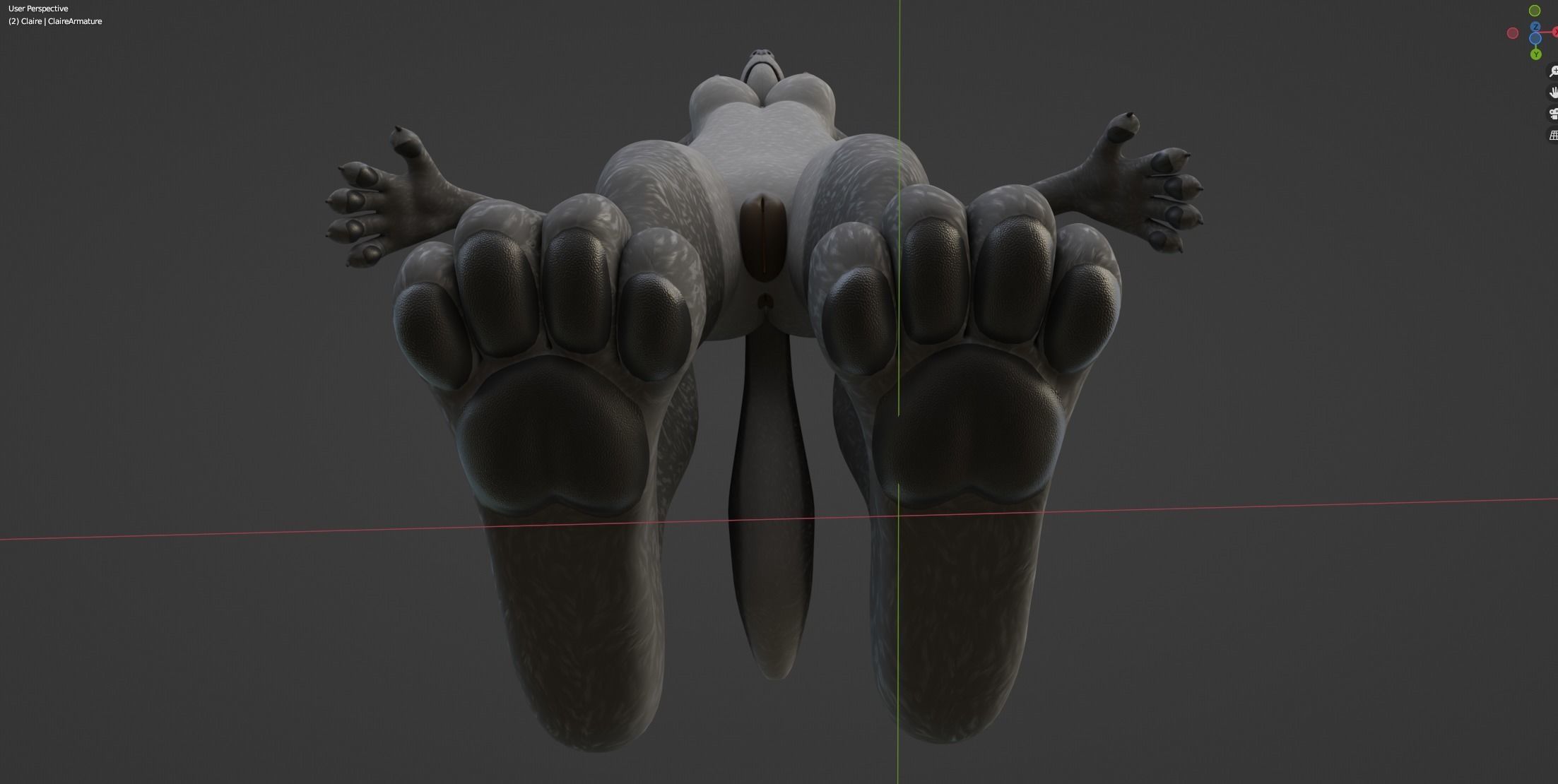 Claire Anthro Wolf 3D model_58