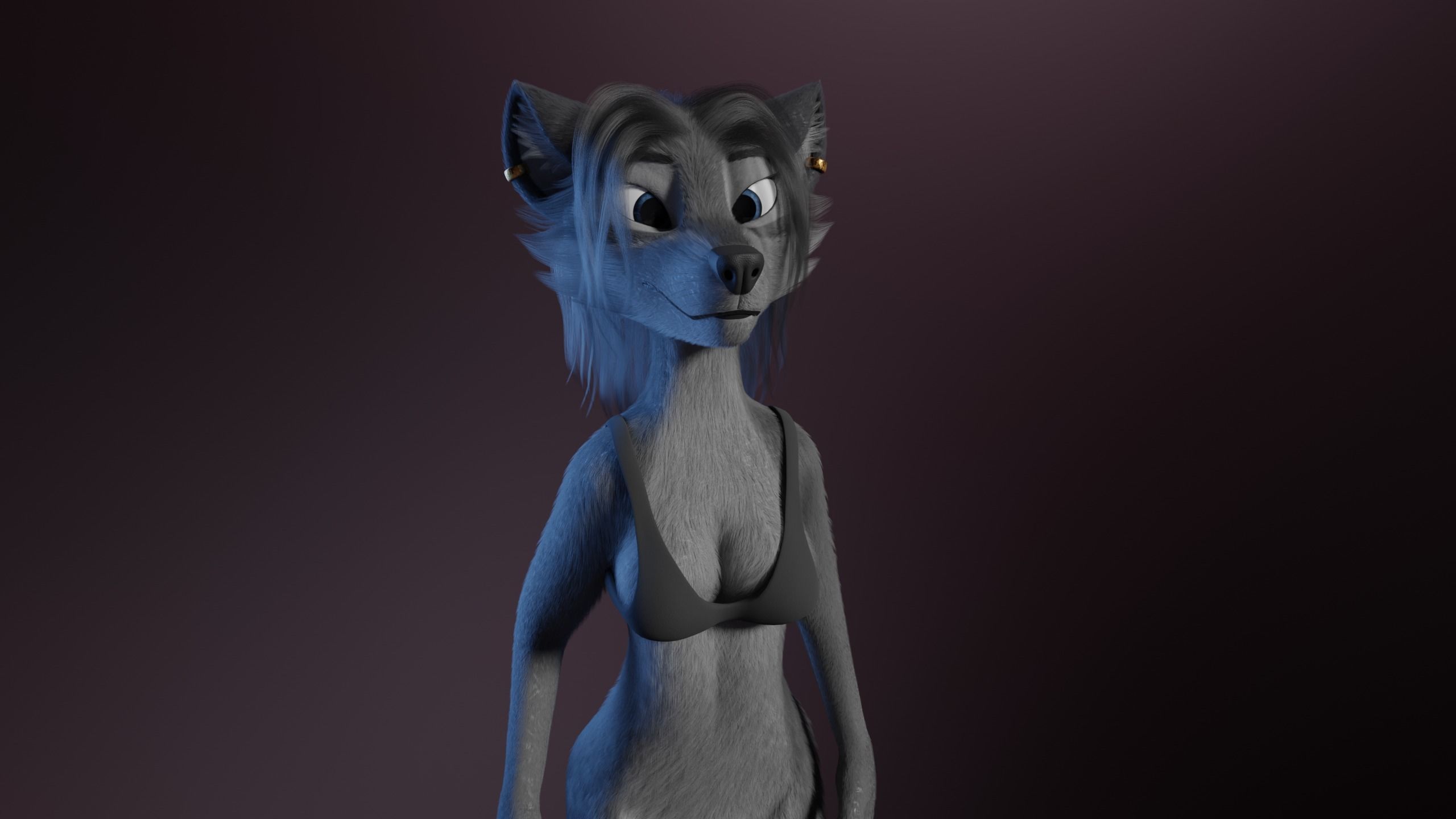 Claire Anthro Wolf 3D model_2