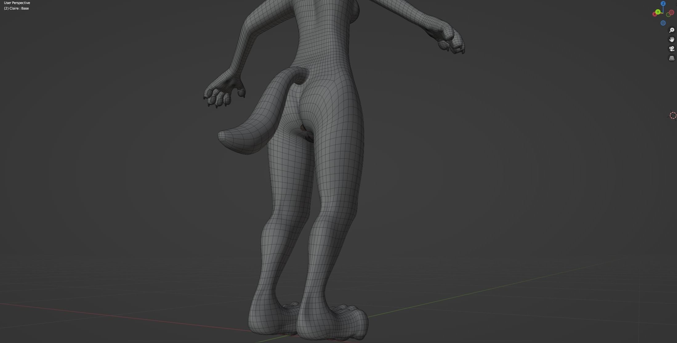 Claire Anthro Wolf 3D model_68