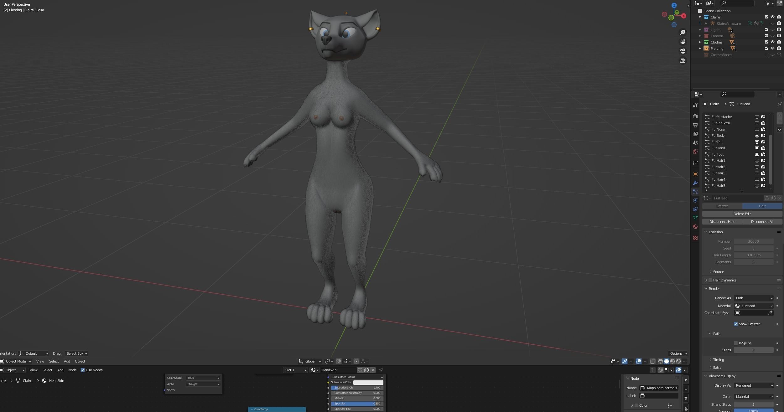 Claire Anthro Wolf 3D model_103