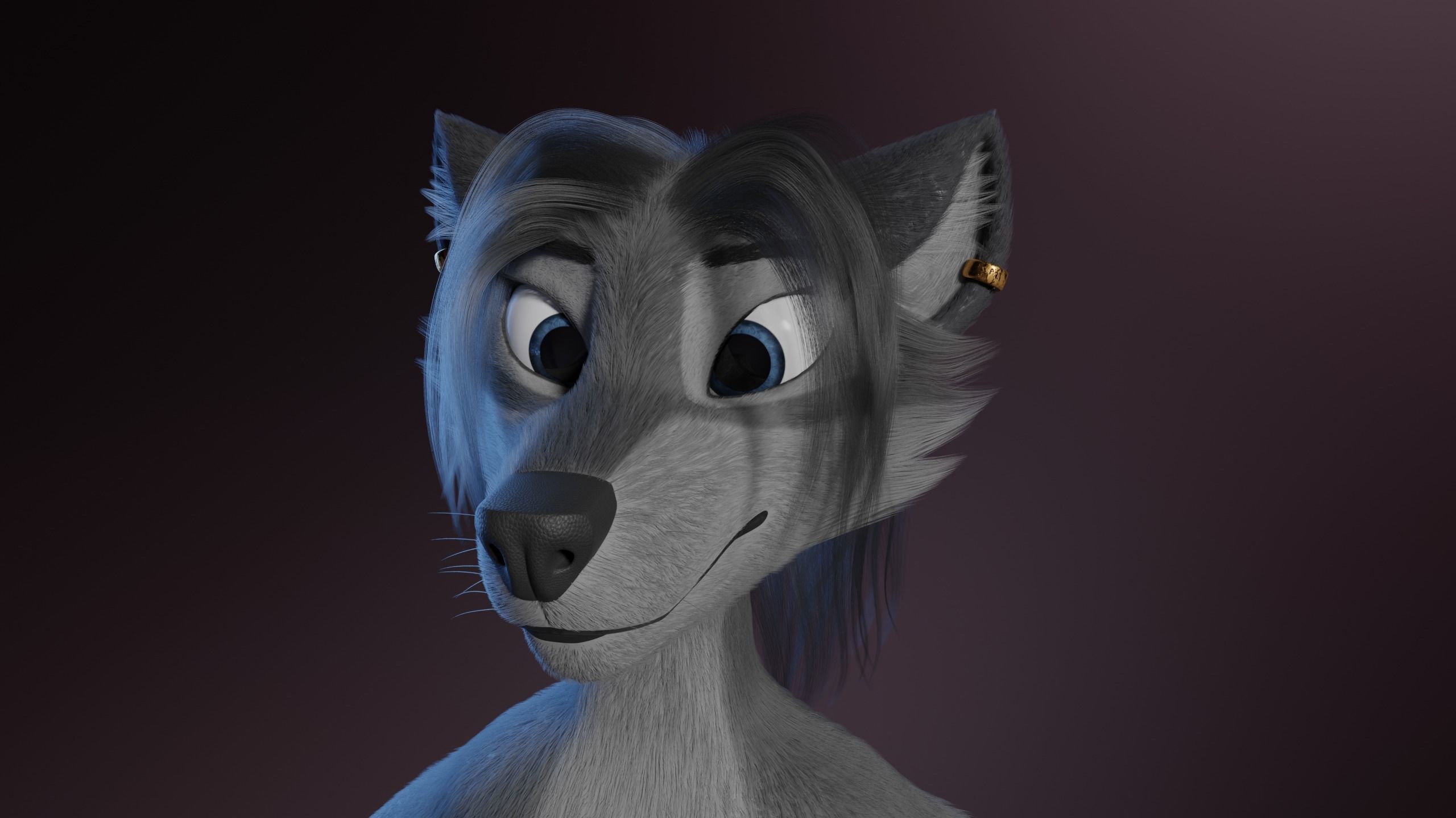 Claire Anthro Wolf 3D model_5