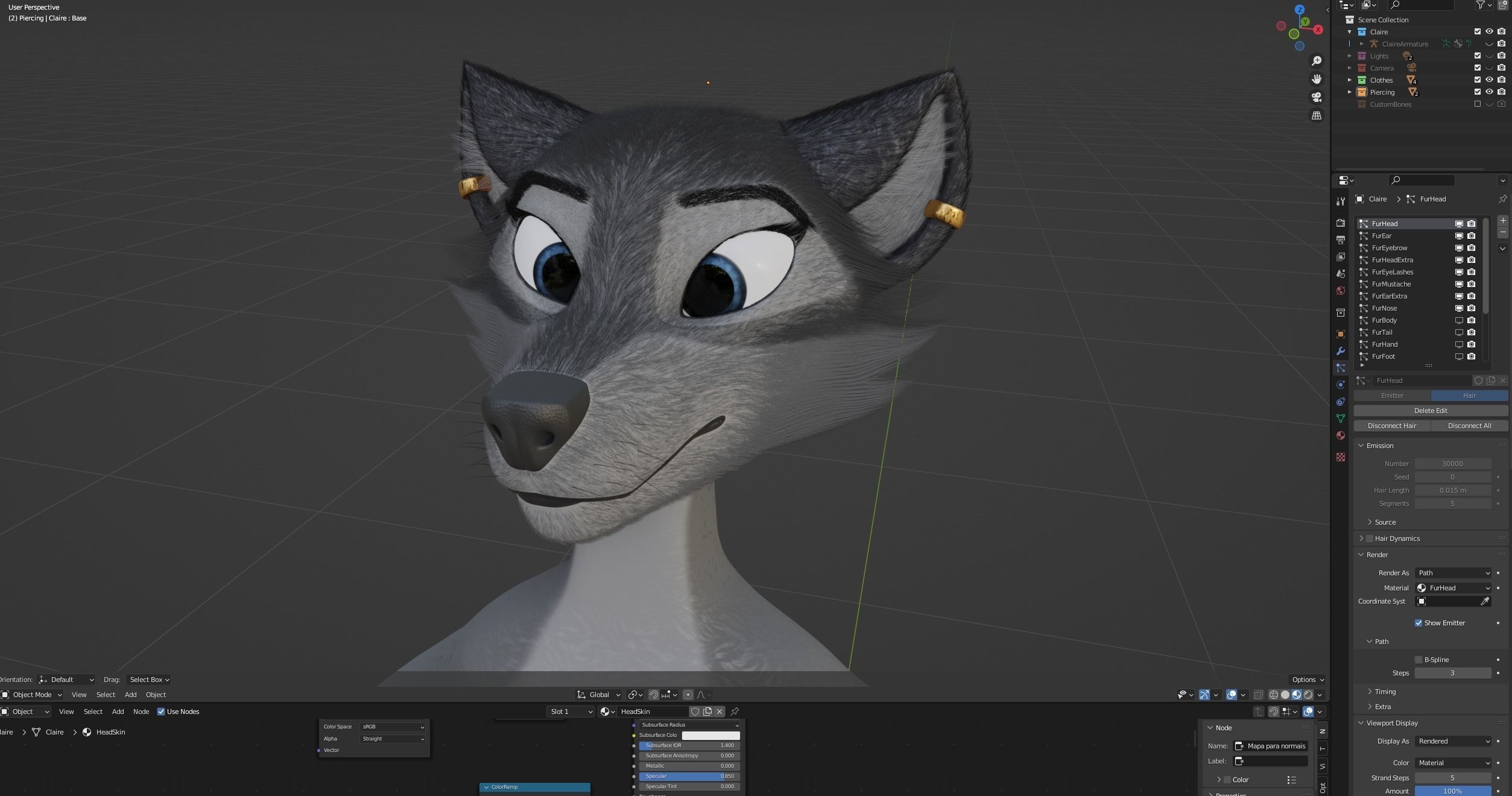 Claire Anthro Wolf 3D model_102