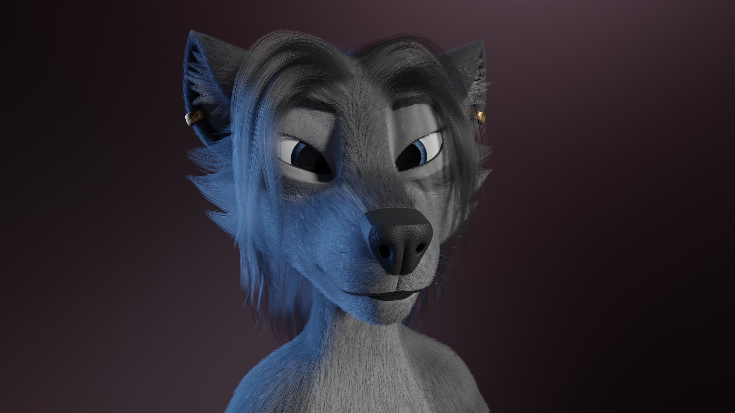 Claire Anthro Wolf 3D model_36