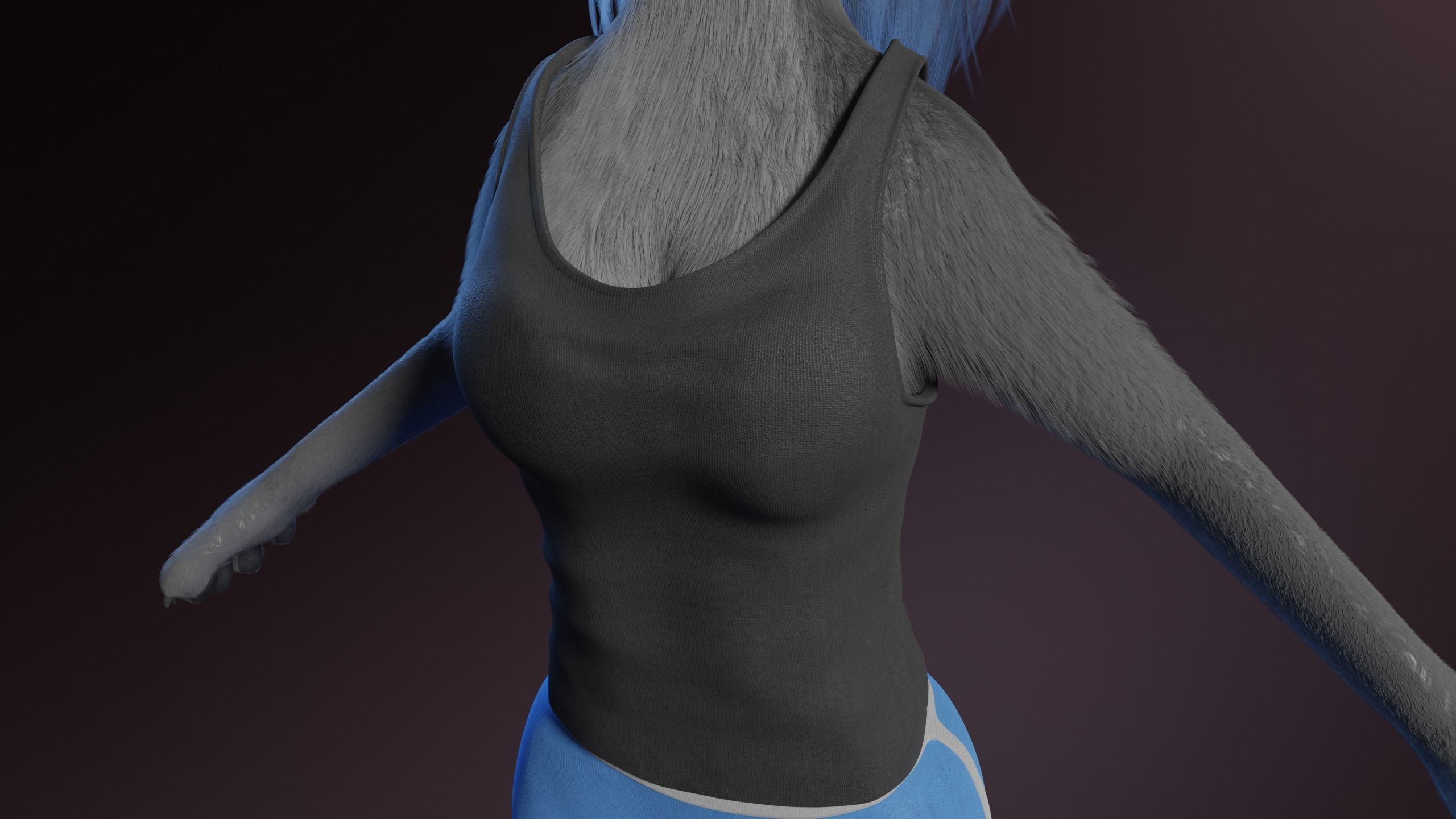 Claire Anthro Wolf 3D model_30