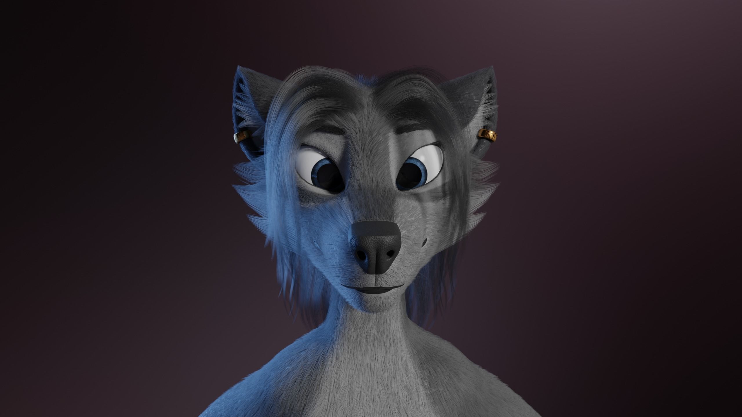 Claire Anthro Wolf 3D model_4
