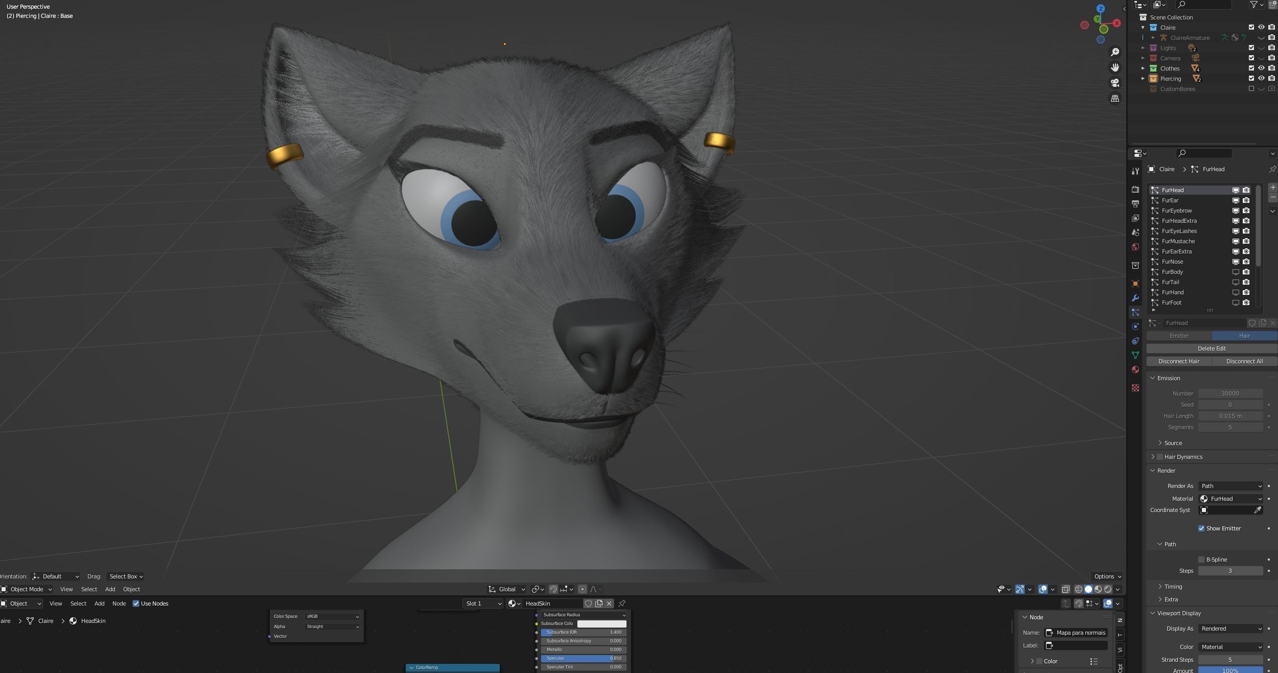 Claire Anthro Wolf 3D model_101