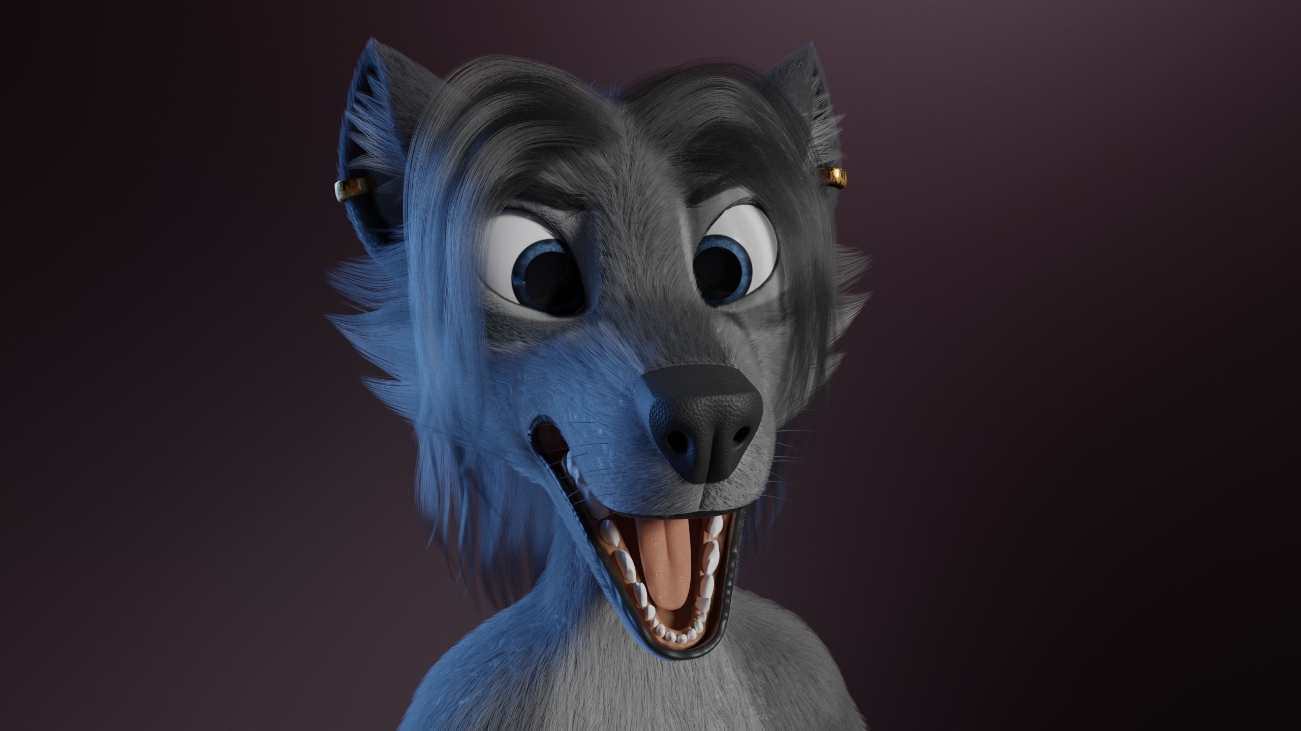 Claire Anthro Wolf 3D model_37