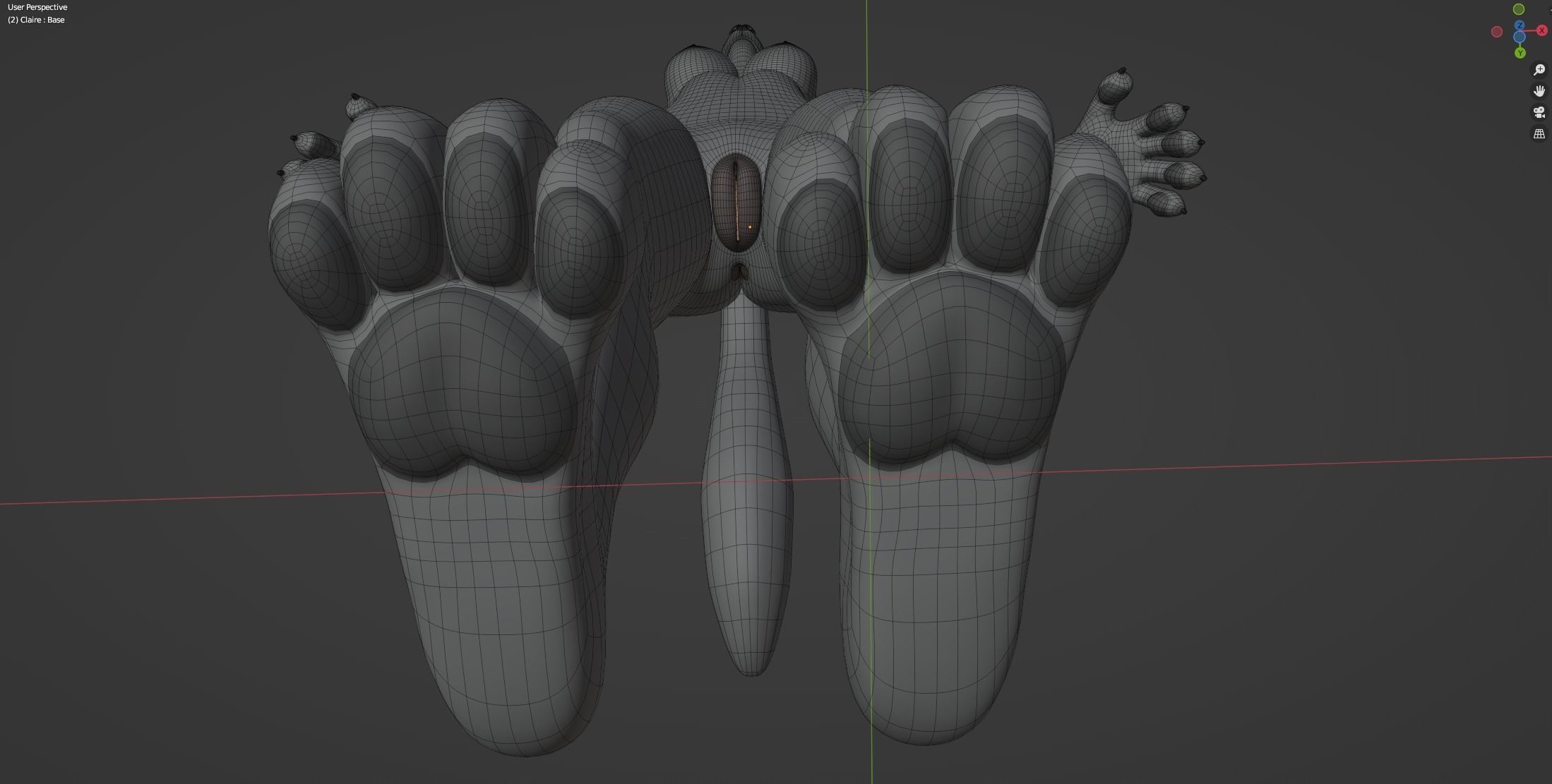 Claire Anthro Wolf 3D model_74