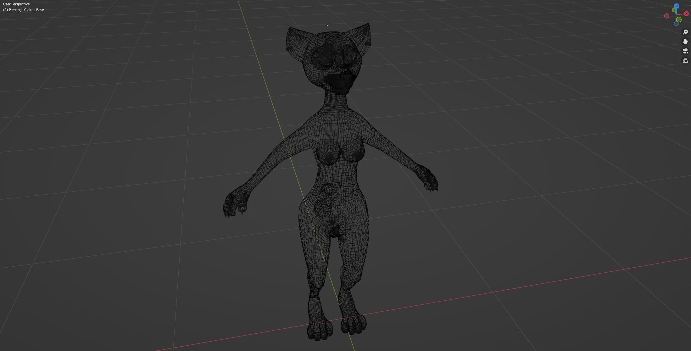 Claire Anthro Wolf 3D model_39