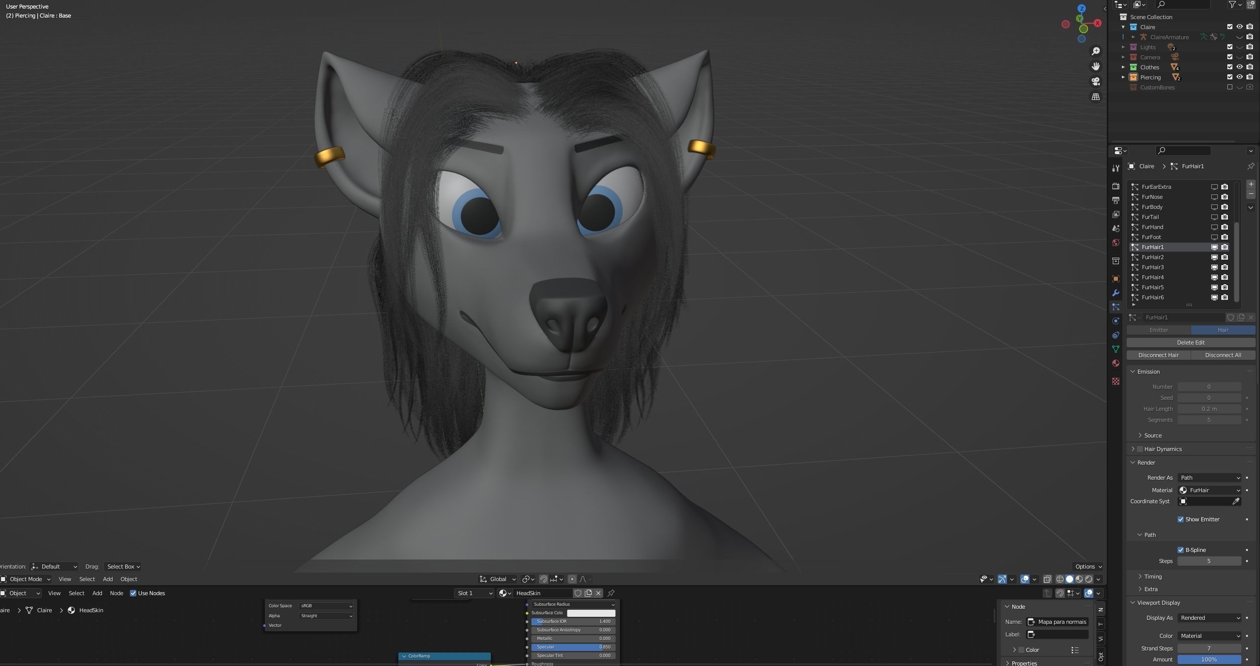 Claire Anthro Wolf 3D model_105