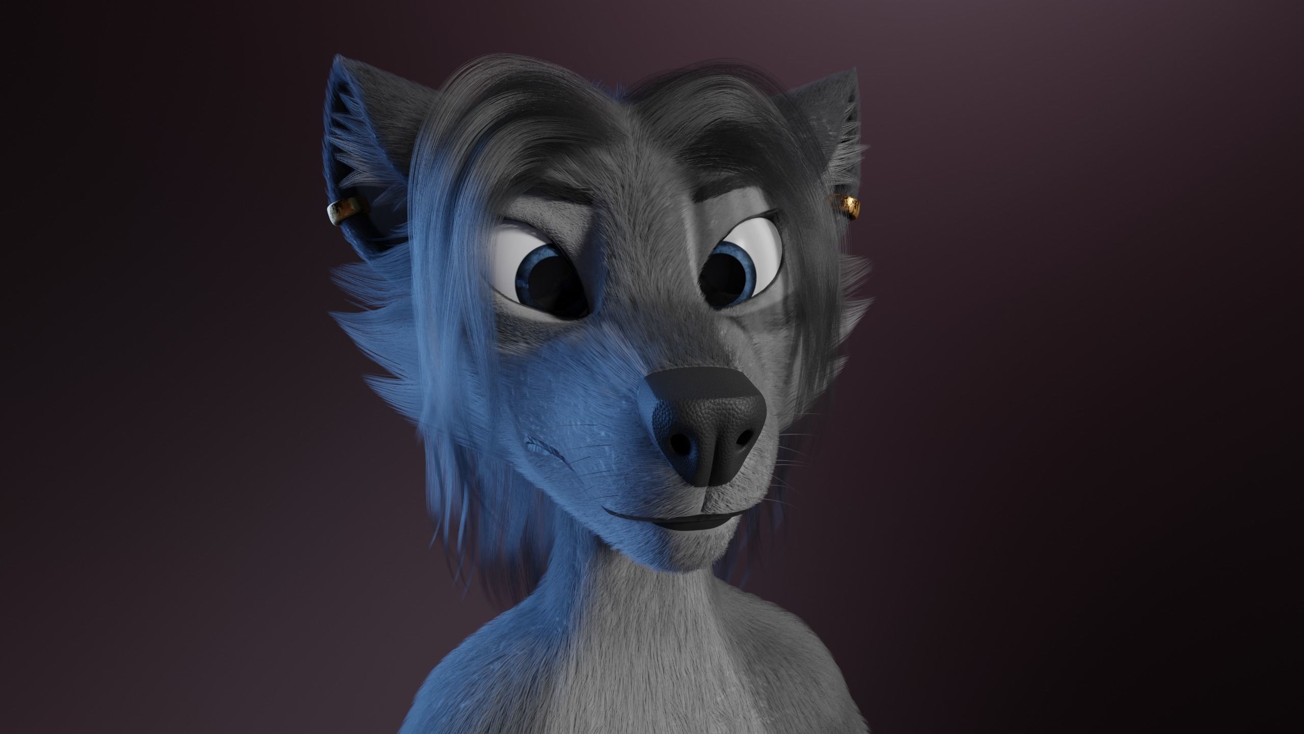 Claire Anthro Wolf 3D model_33