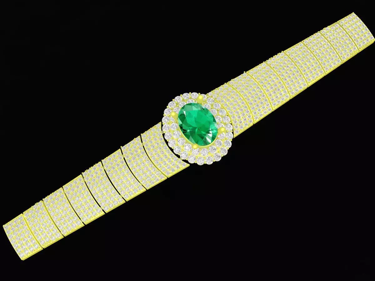 Luxury Oval Center Pave Diamond Bracelet 4183 3D print model