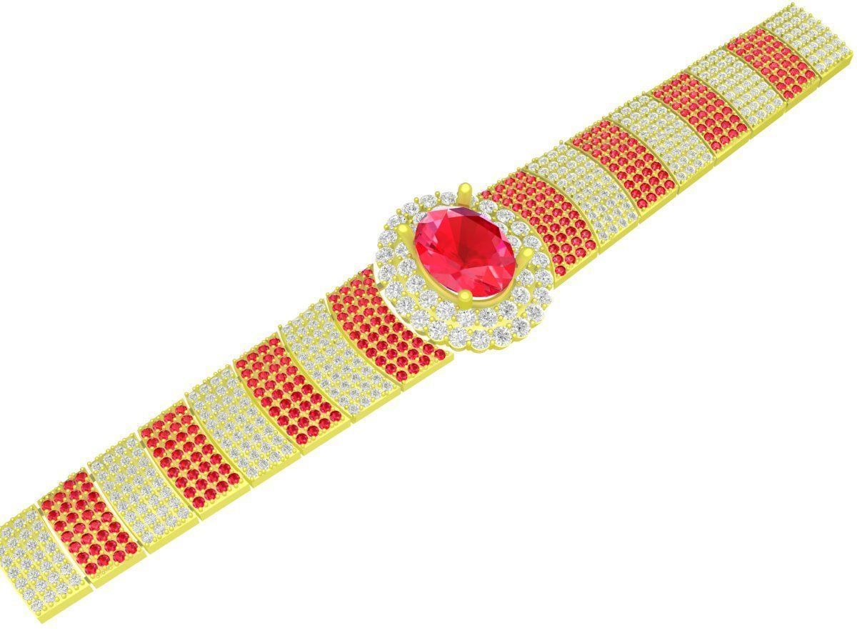 korean diamond women bracelets 4183 3D print model_2