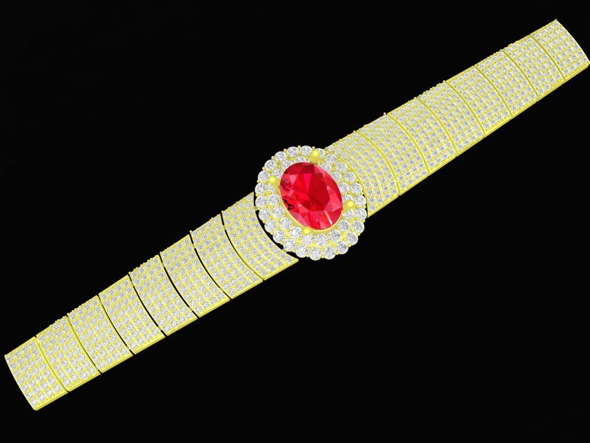 korean diamond women bracelets 4183 3D print model_1