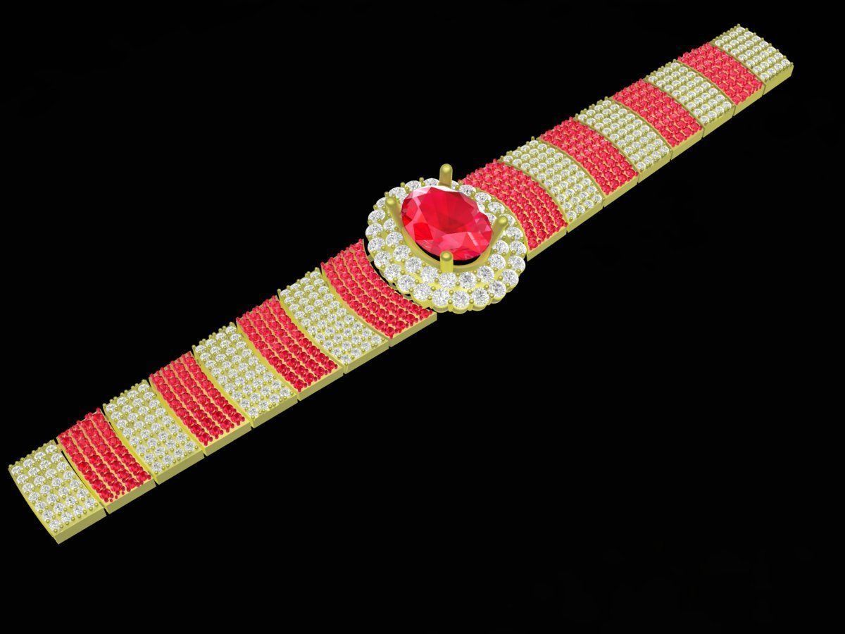 korean diamond women bracelets 4183 3D print model_6