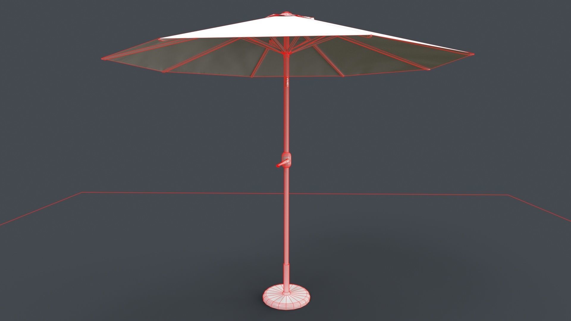 PBR Traditional Parasol Low-poly 3D model_46