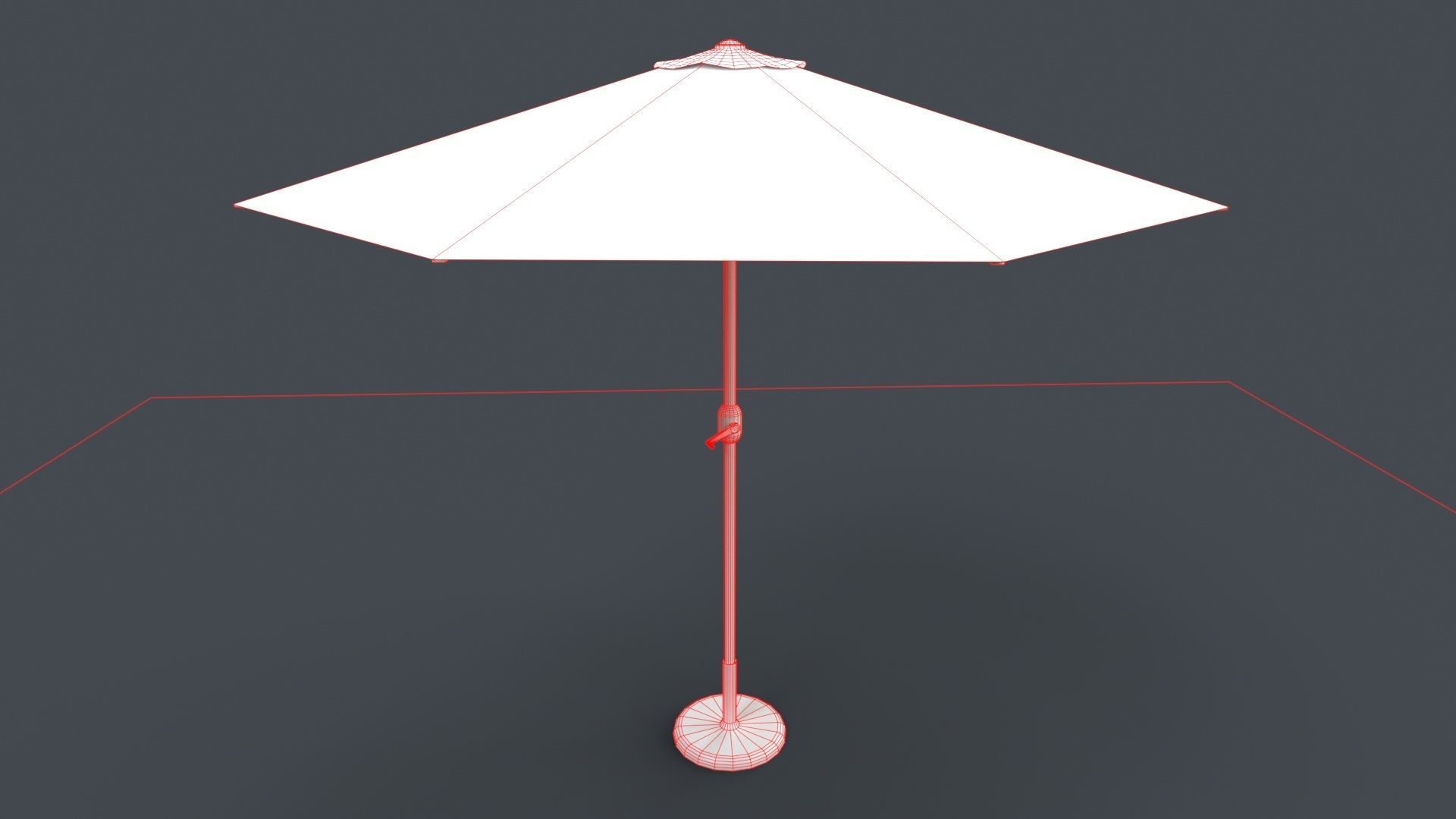 PBR Traditional Parasol Low-poly 3D model_44