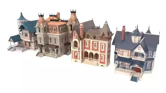 Victorian House Asset Bundle 3D model