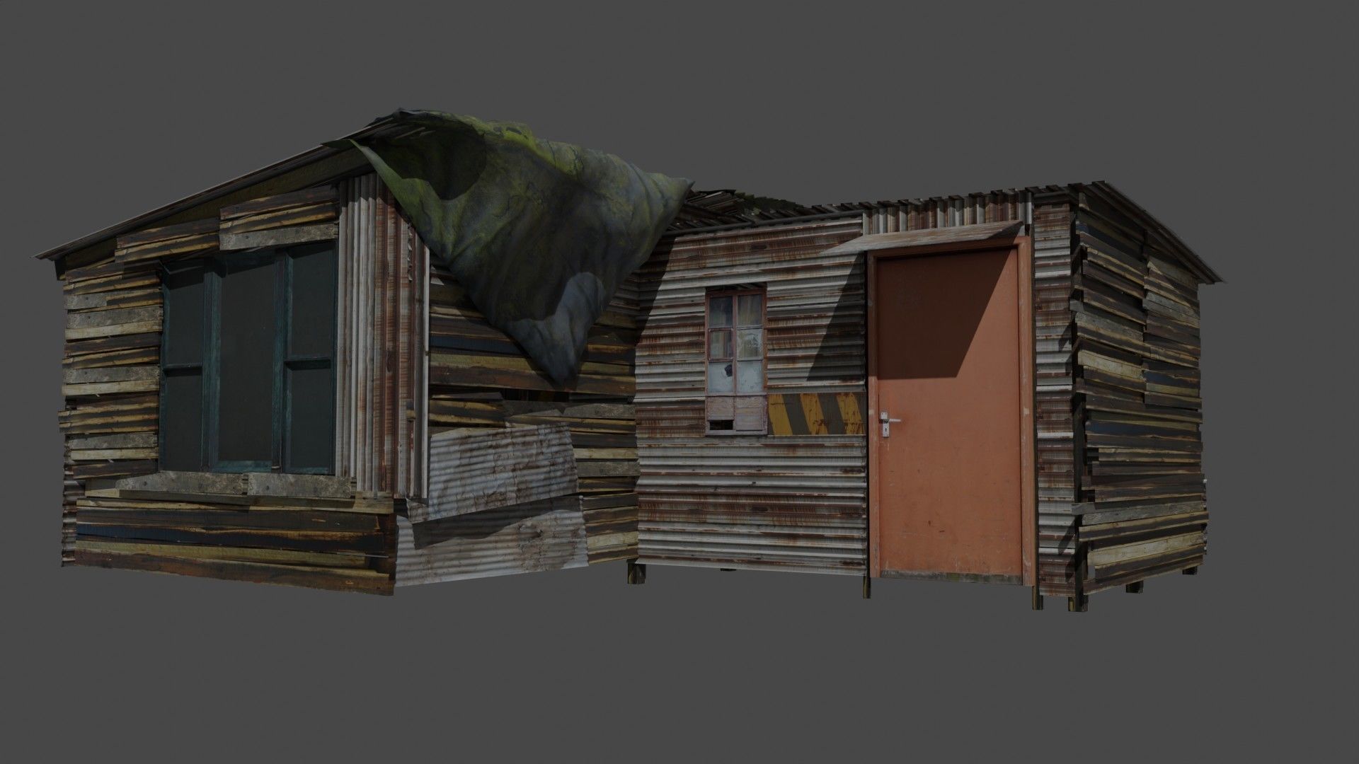 Shanty Town house pack Low-poly 3D model_3