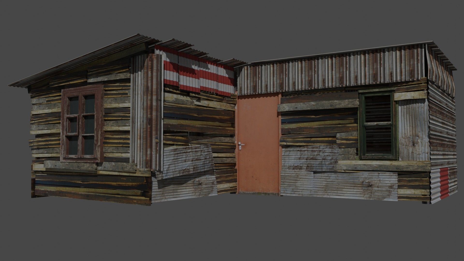Shanty Town house pack Low-poly 3D model_12