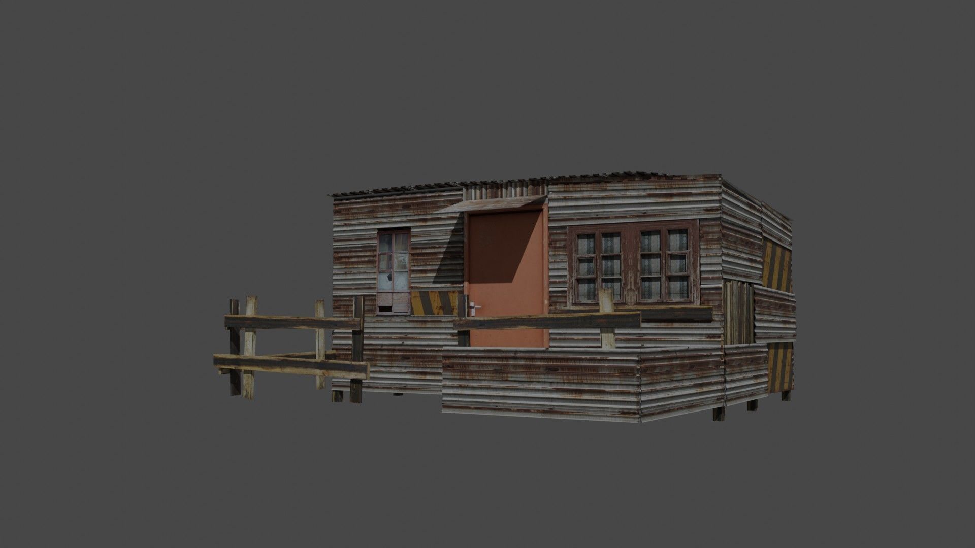 Shanty Town house pack Low-poly 3D model_1