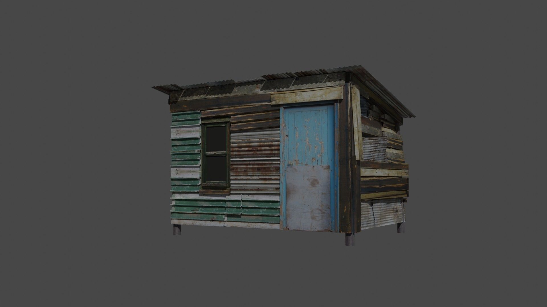 Shanty Town house pack Low-poly 3D model_7