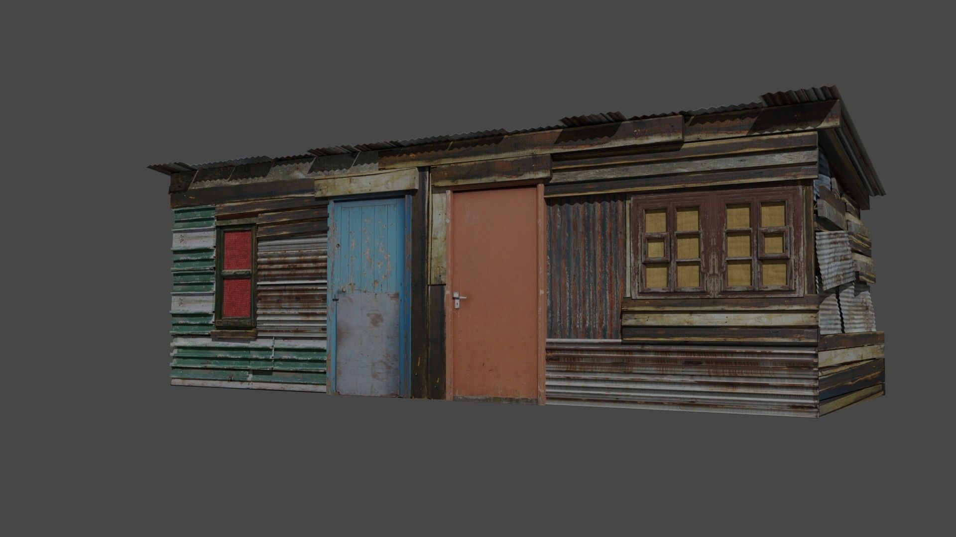 Shanty Town house pack Low-poly 3D model_6
