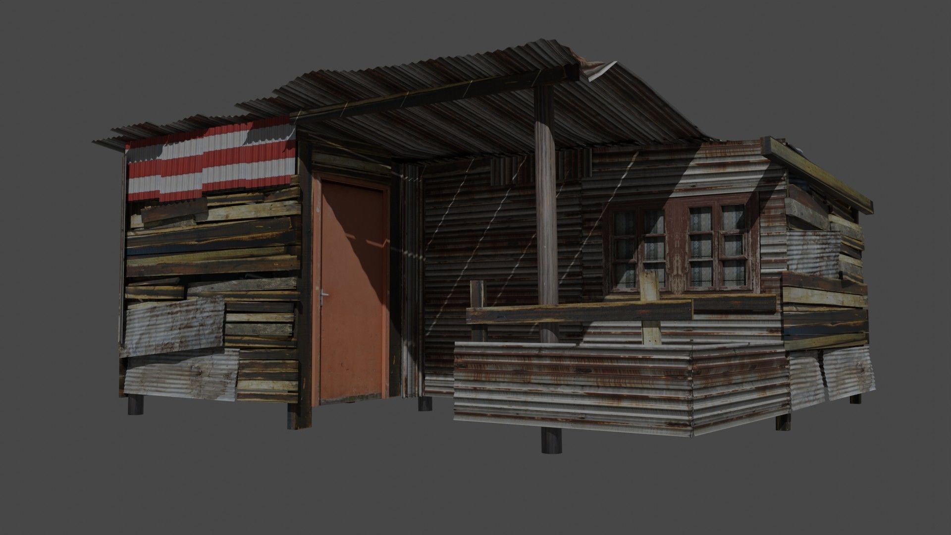 Shanty Town house pack Low-poly 3D model_4