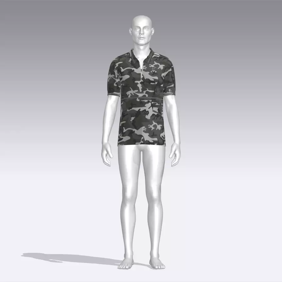 Military Clothes T-Shirt Low-poly 3D model_0