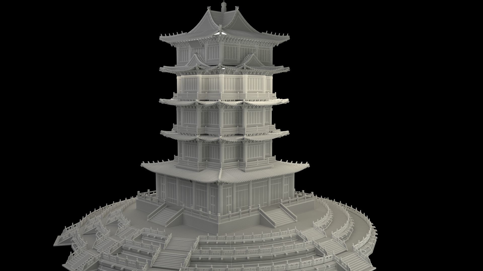 Chinese ancient house 3D model_6