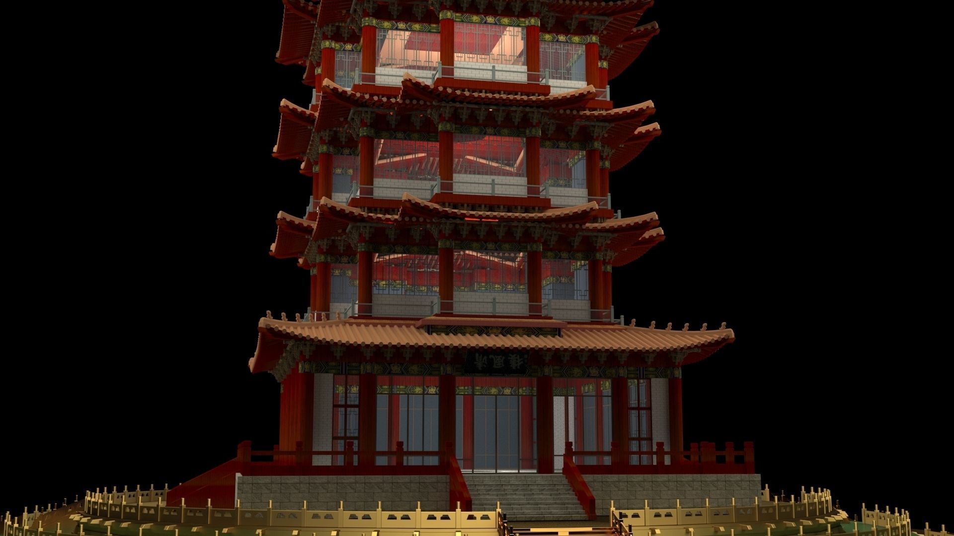 Chinese ancient house 3D model_3