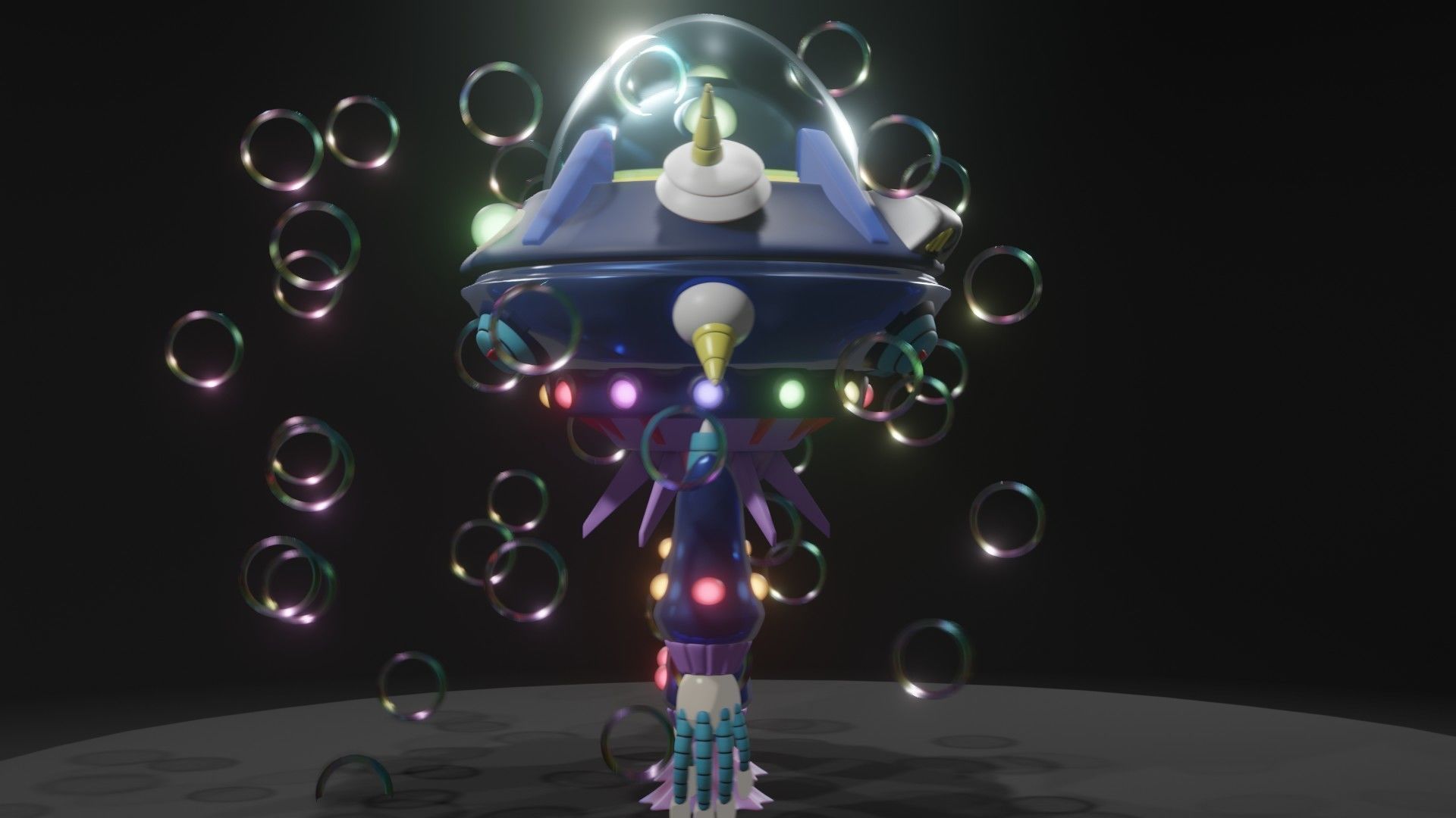 Gigabolt-Man-O-War spaceship with lights 3D model_3