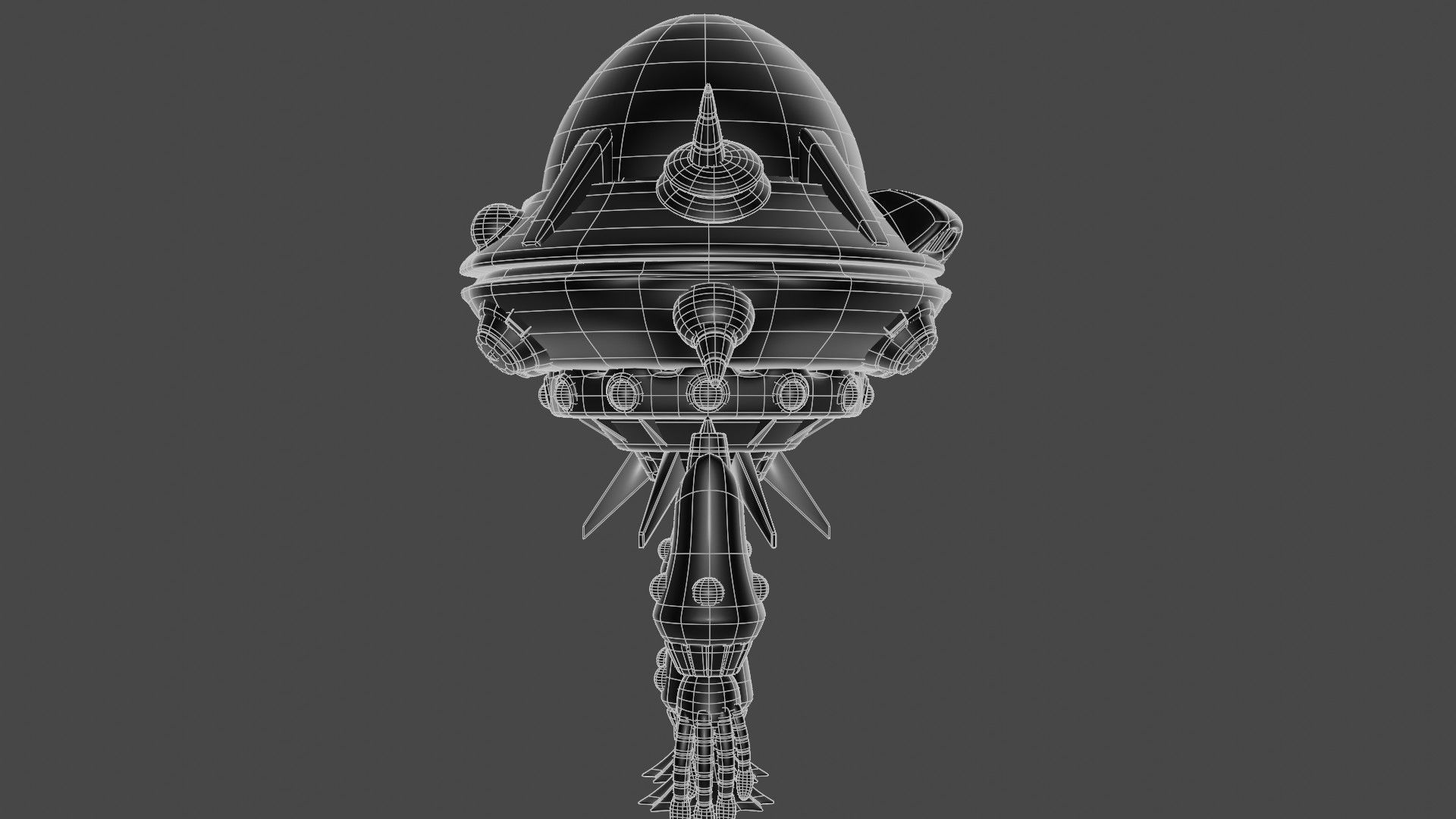 Gigabolt-Man-O-War spaceship with lights 3D model_7