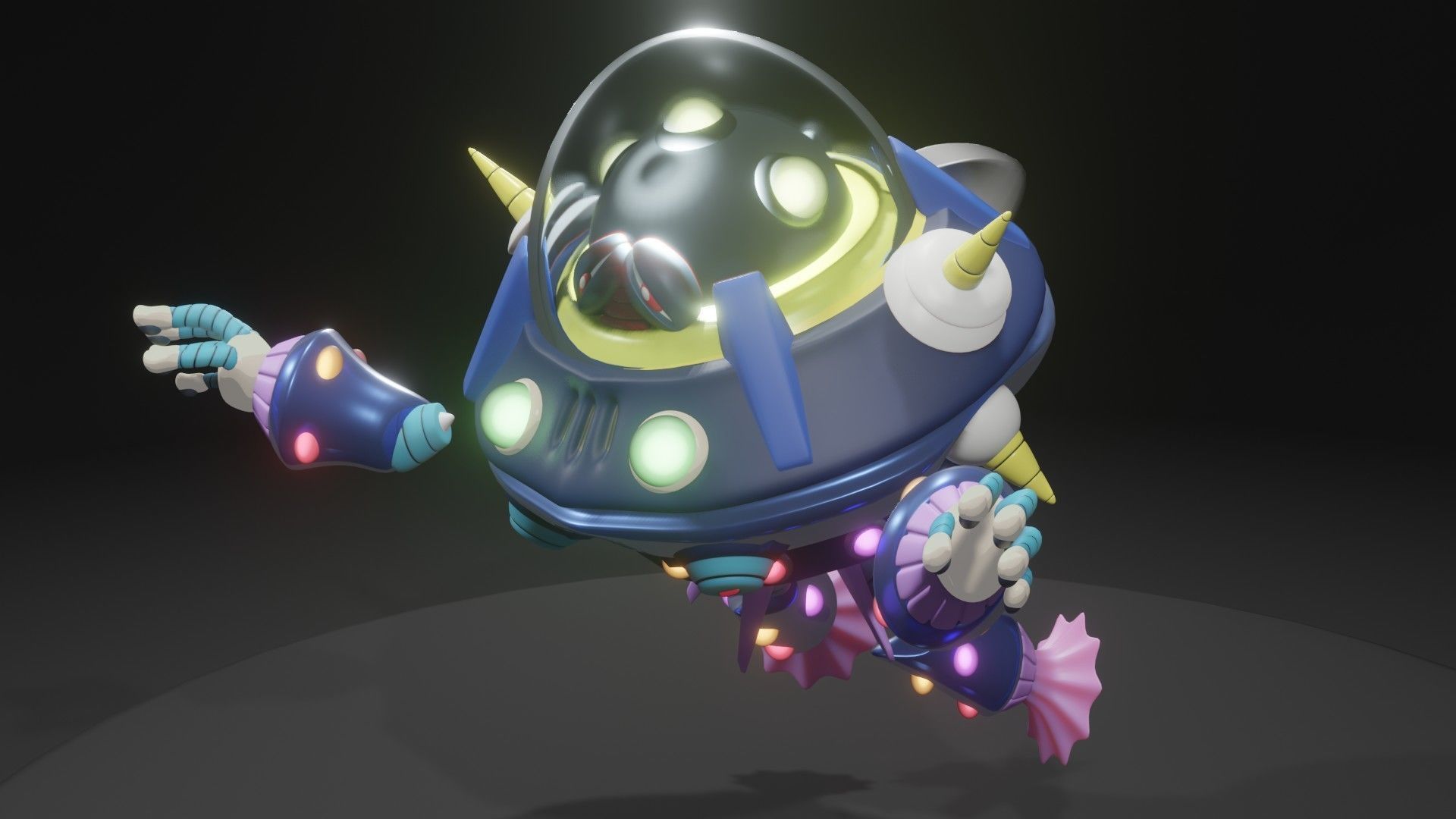 Gigabolt-Man-O-War spaceship with lights 3D model_11