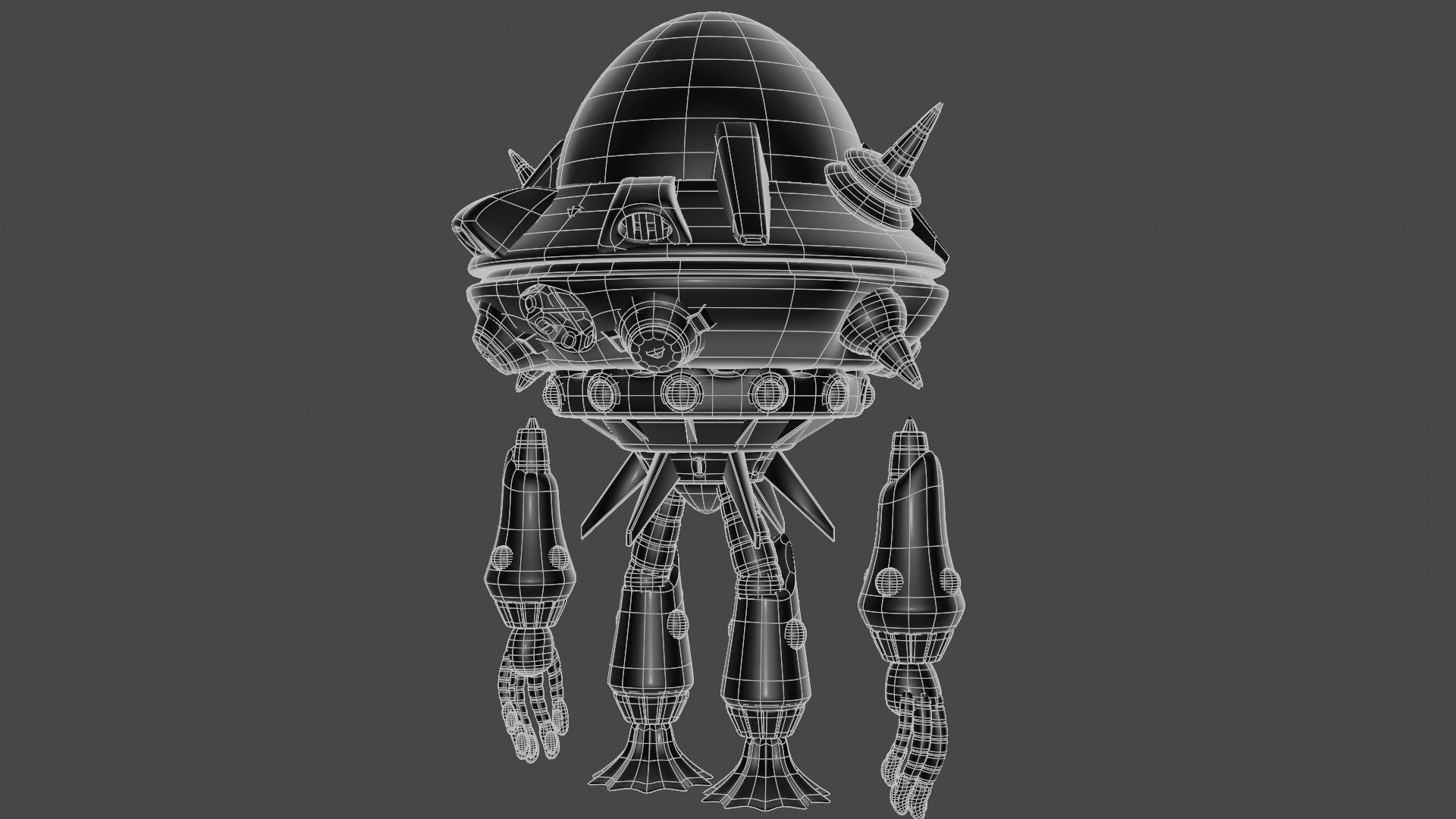 Gigabolt-Man-O-War spaceship with lights 3D model_10