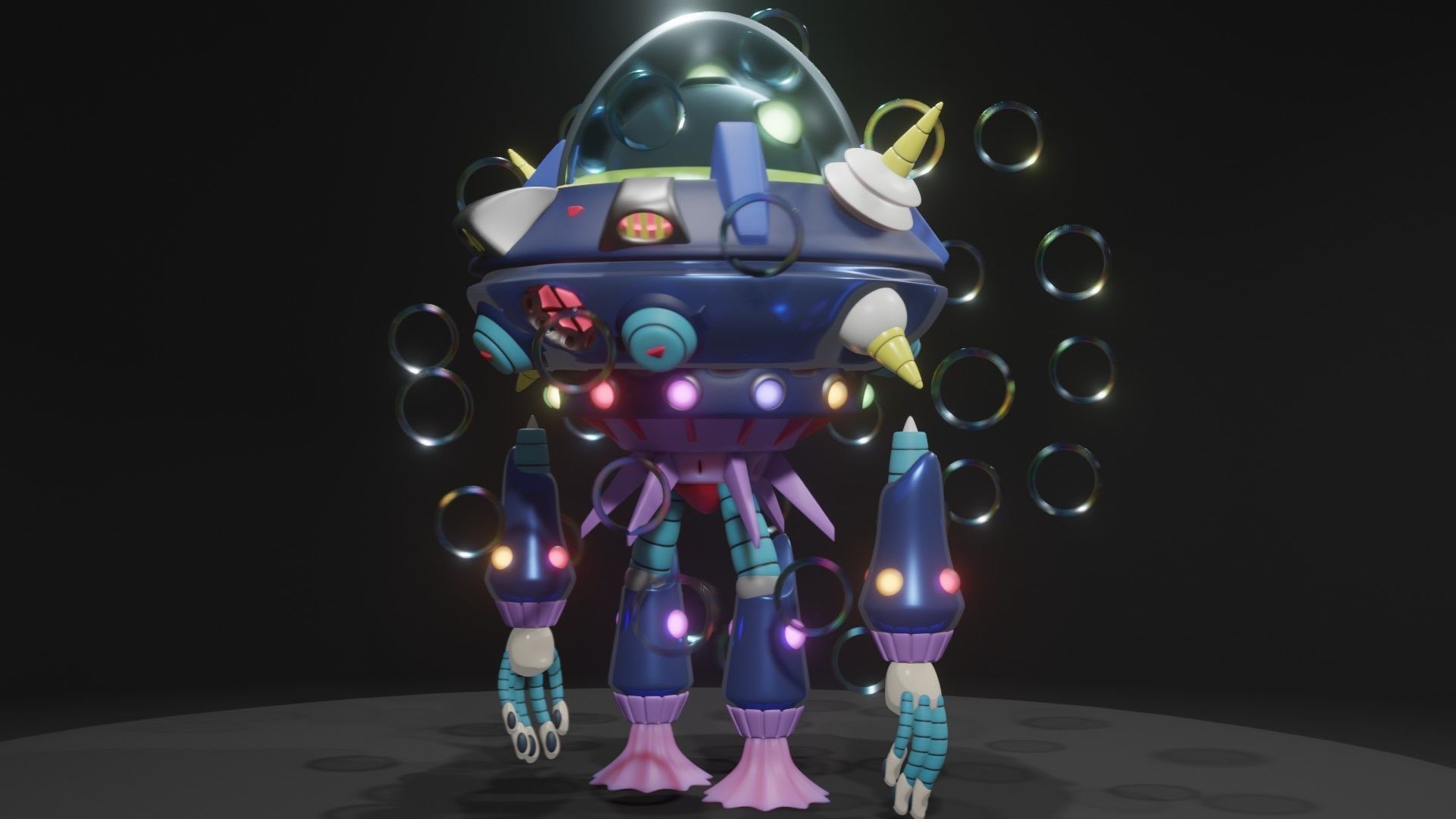 Gigabolt-Man-O-War spaceship with lights 3D model_5