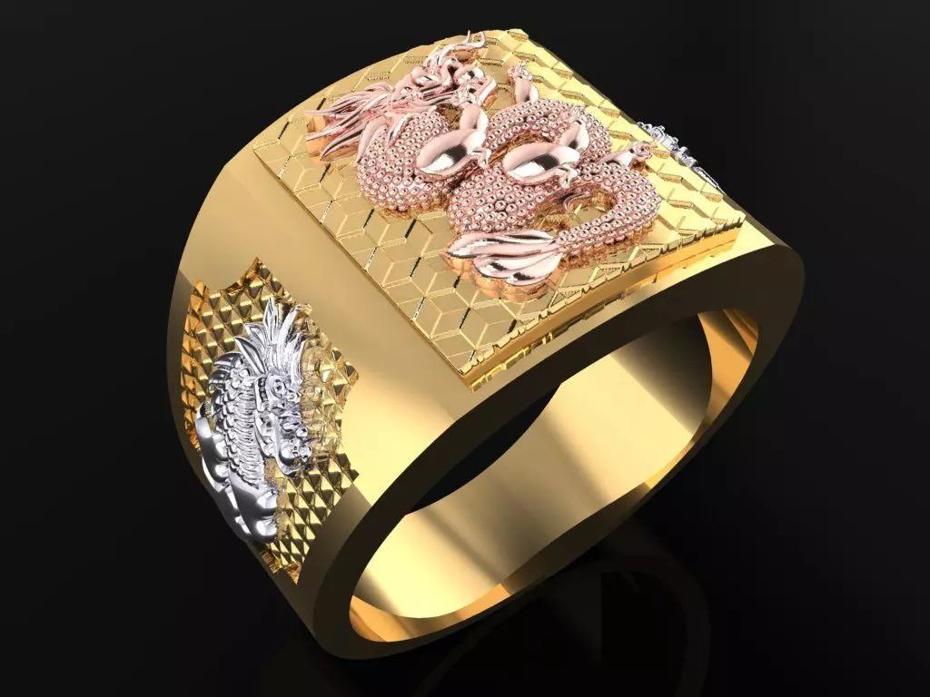 Dragon Ring - Mens Ring - N4126 3D print model
