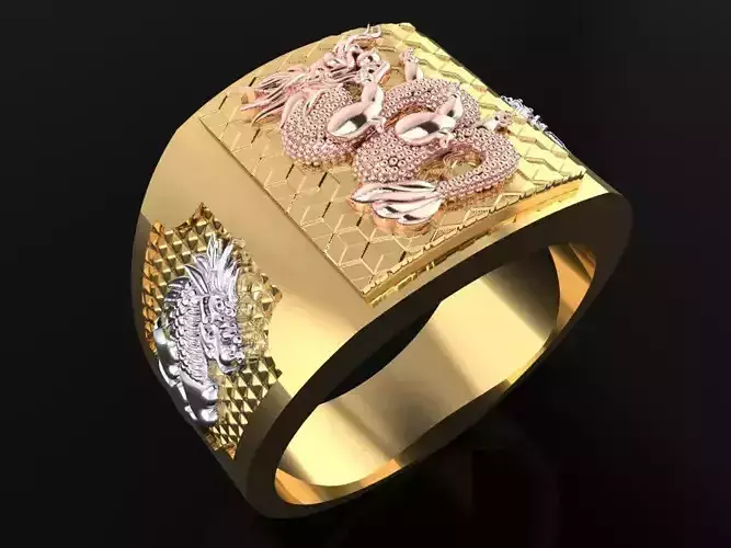 Dragon Ring - Mens Ring - N4126 3D print model