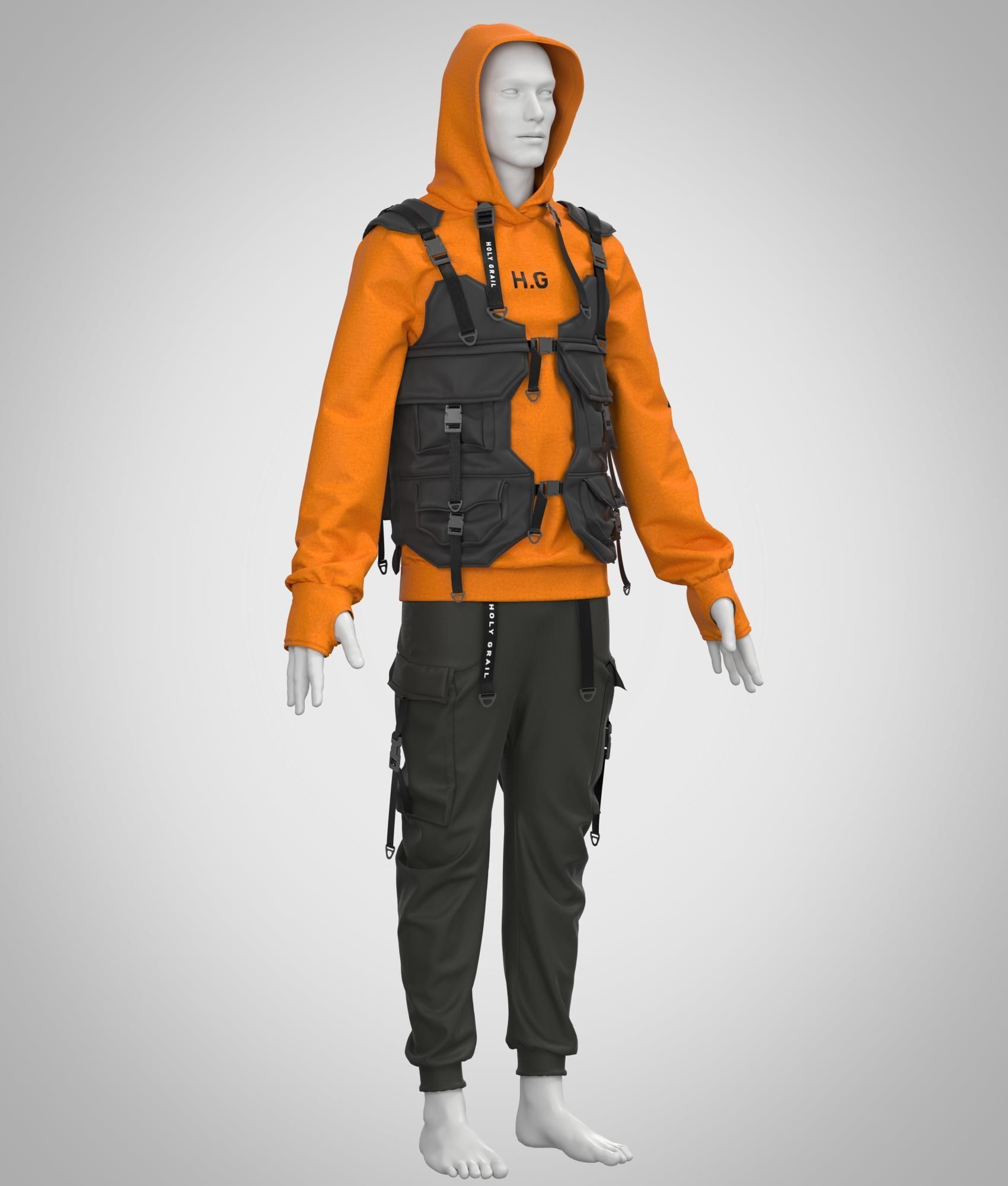 Man Outfit  3D model_4