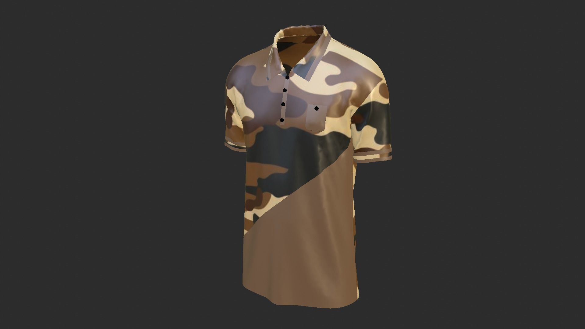 T-Shirt Soldier Low-poly 3D model_1
