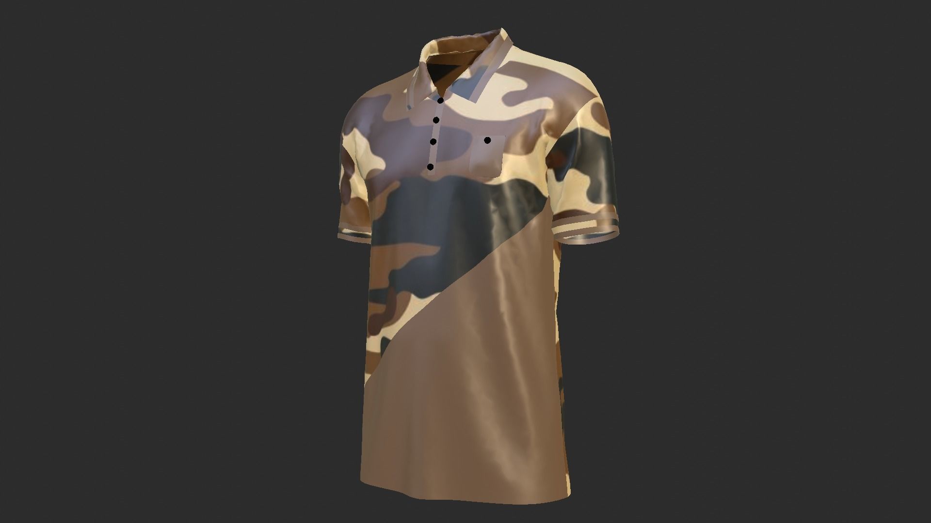 T-Shirt Soldier Low-poly 3D model_9