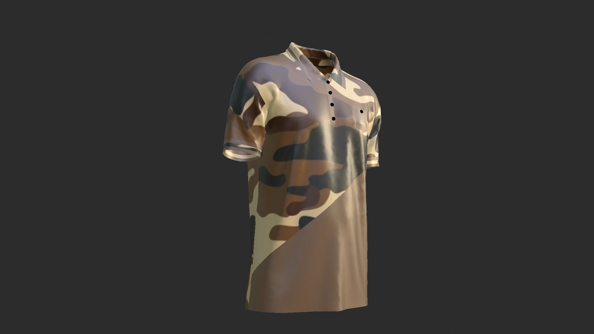 T-Shirt Soldier Low-poly 3D model_6