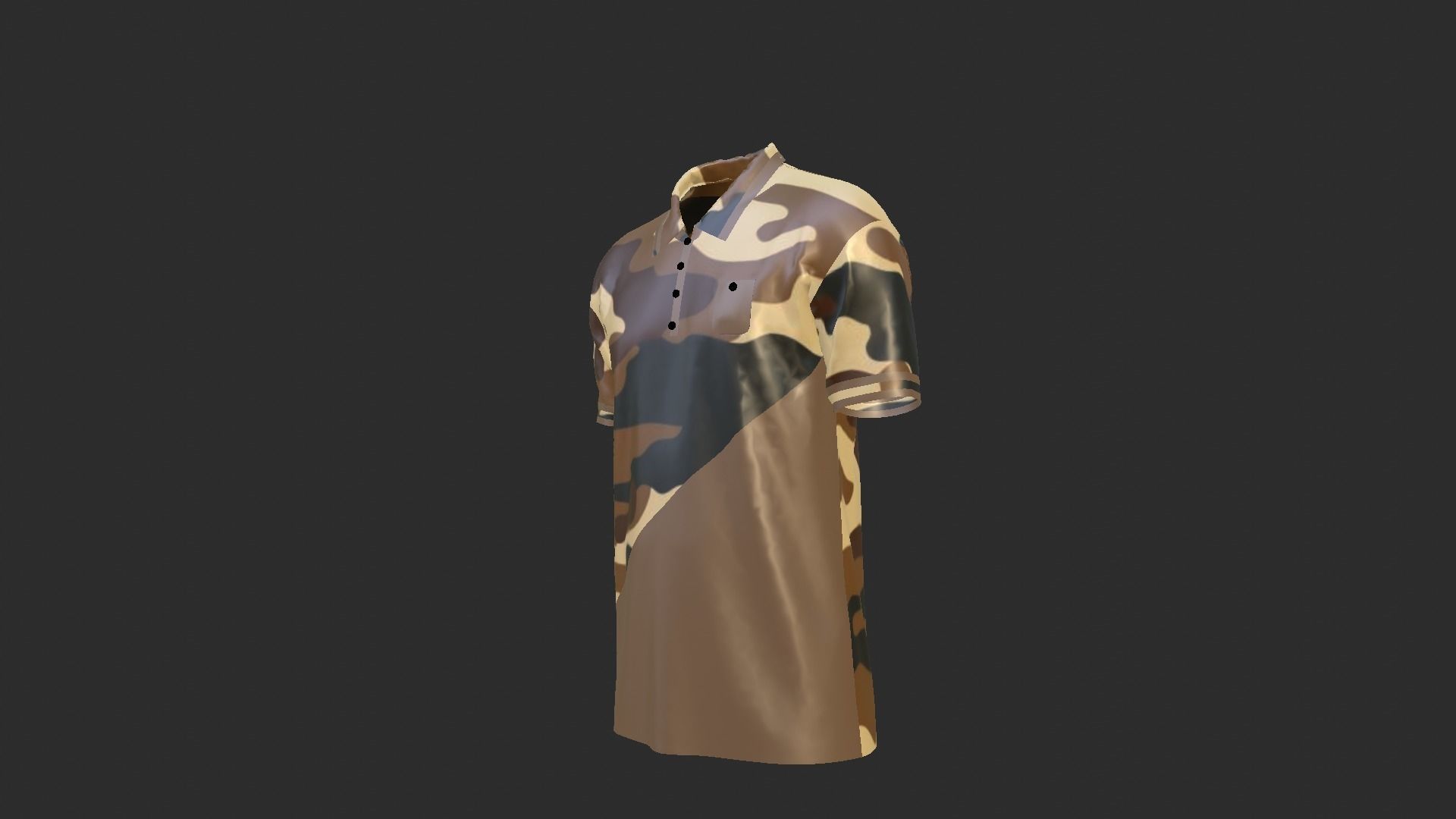 T-Shirt Soldier Low-poly 3D model_4