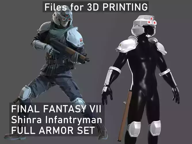Final Fantasy 7 - Shinra Infantryman - Full Armor Set 3D print model