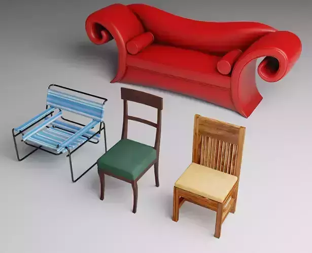 Chair Sofa Couch Furniture Pack 3D model