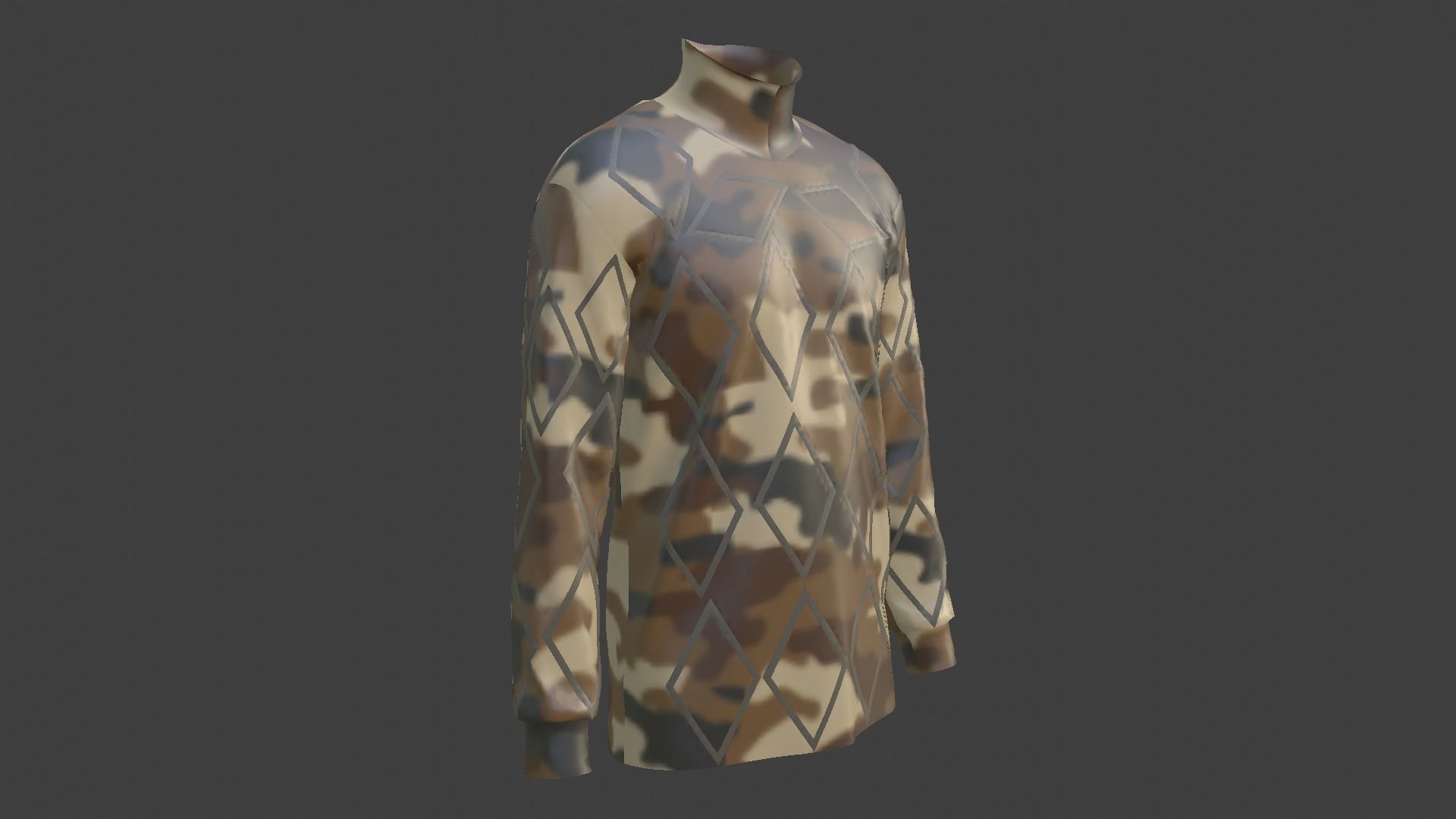 Military - Army Sweater Low-poly 3D model_3