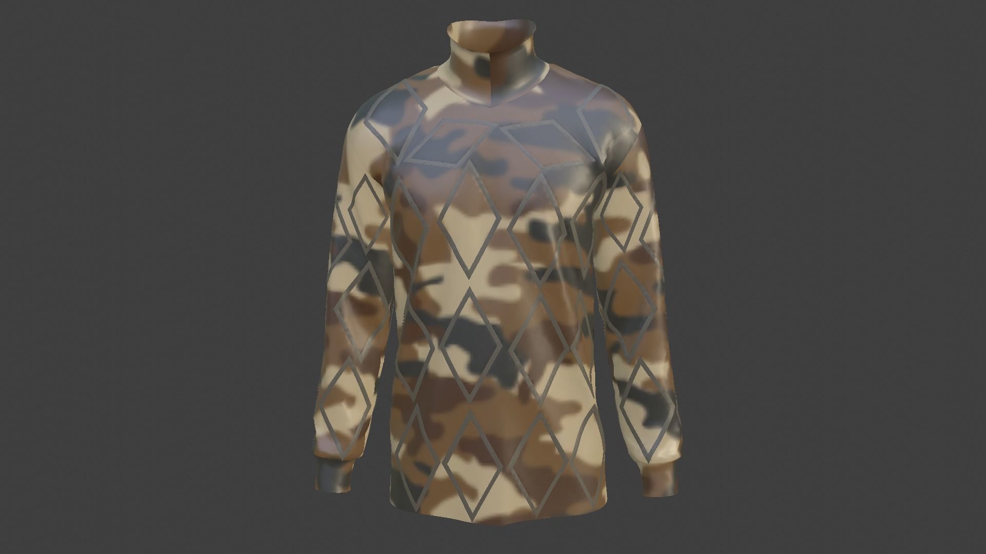 Military - Army Sweater Low-poly 3D model_2